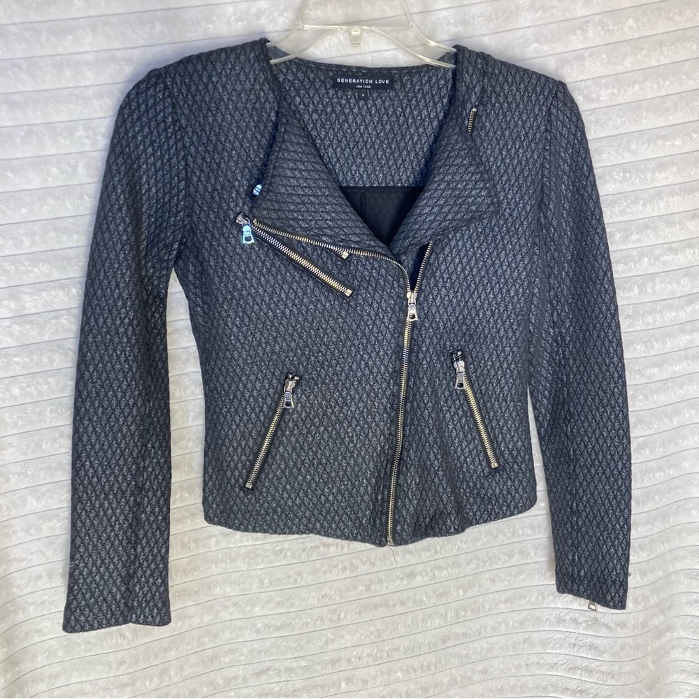 Generation Love New York Crop Quilted Moto Jacket